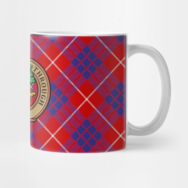 Clan Hamilton Crest over Red Tartan by sifis